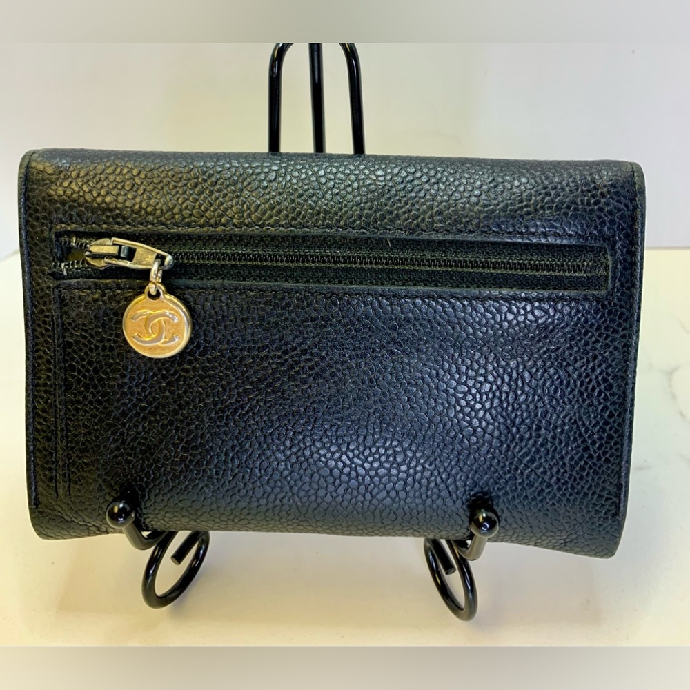 Chanel Timeless/classique Black Caviar Leather Wallet w/dust bag - Picture 6 of 11